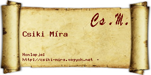 Csiki Míra névjegykártya